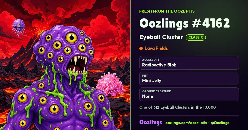 Oozlings #4162, a Classic Eyeball Cluster in Lava Fields