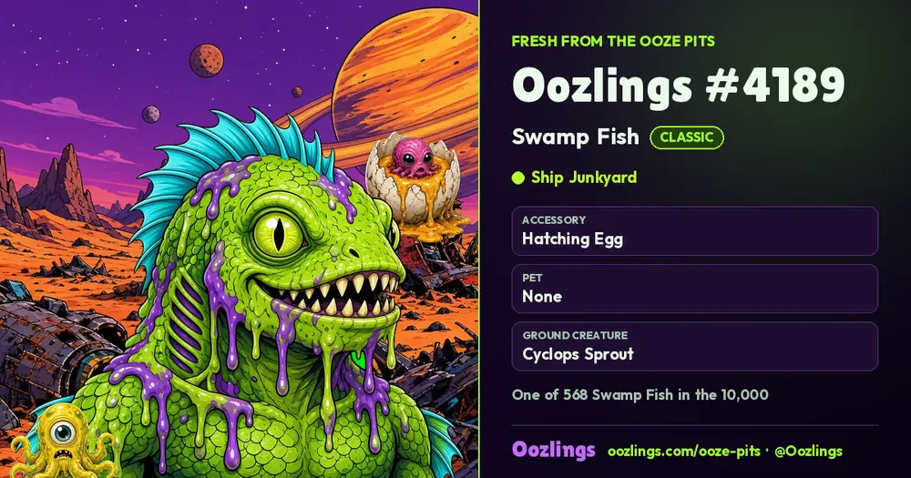 Oozlings #4189, a Classic Swamp Fish in Ship Junkyard