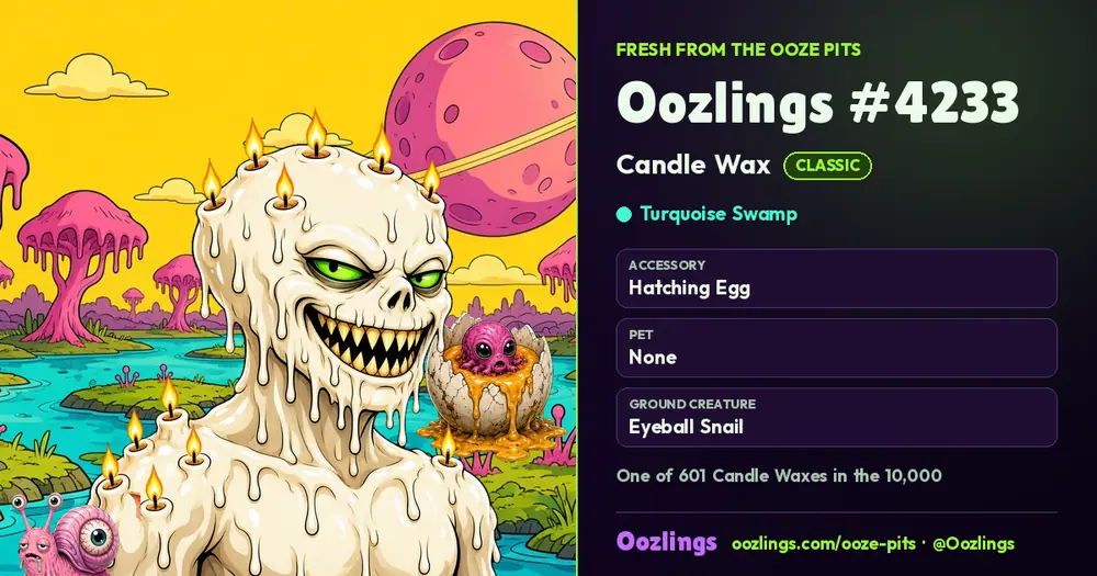 Oozlings #4233, a Classic Candle Wax in Turquoise Swamp