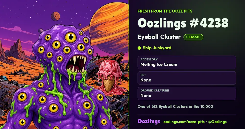 Oozlings #4238, a Classic Eyeball Cluster in Ship Junkyard