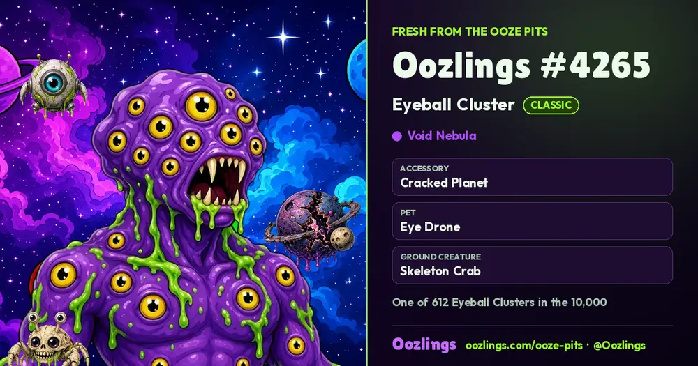 Oozlings #4265, a Classic Eyeball Cluster in Void Nebula