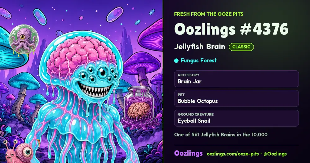 Oozlings #4376, a Classic Jellyfish Brain in Fungus Forest