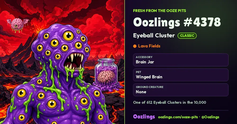 Oozlings #4378, a Classic Eyeball Cluster in Lava Fields