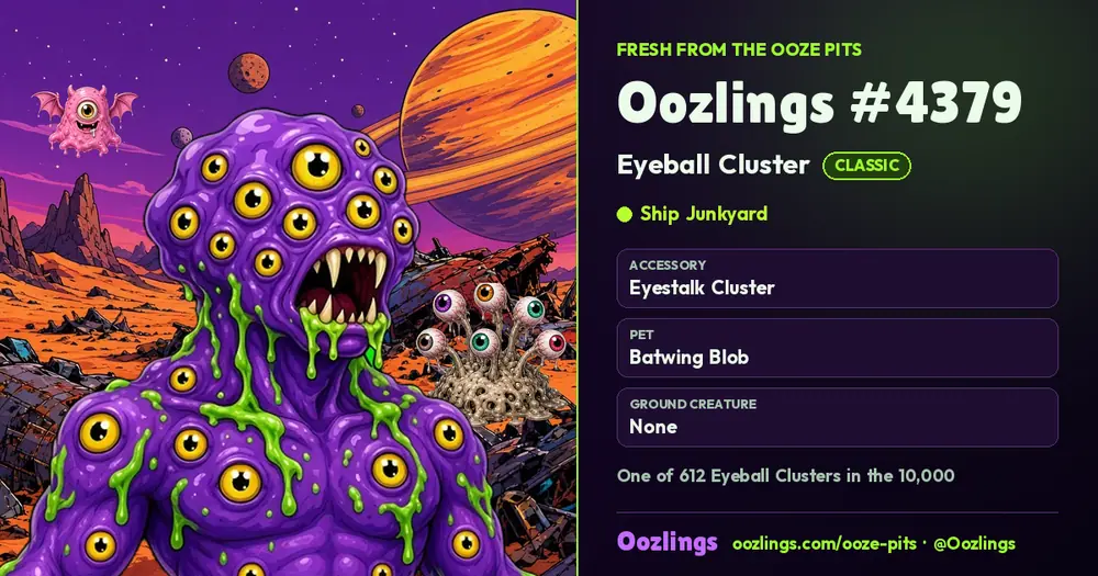 Oozlings #4379, a Classic Eyeball Cluster in Ship Junkyard