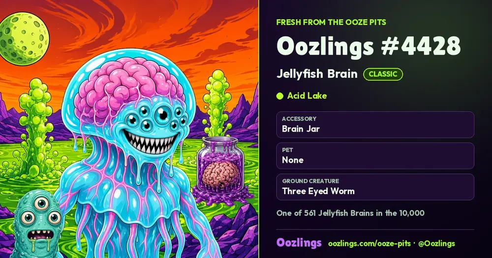 Oozlings #4428, a Classic Jellyfish Brain in Acid Lake
