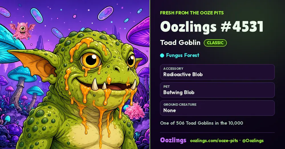 Oozlings #4531, a Classic Toad Goblin in Fungus Forest