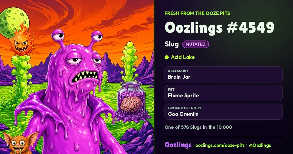 Oozlings #4549, a Mutated Slug in Acid Lake