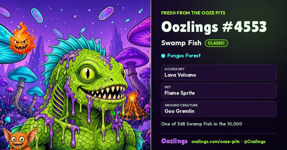 Oozlings #4553, a Classic Swamp Fish in Fungus Forest