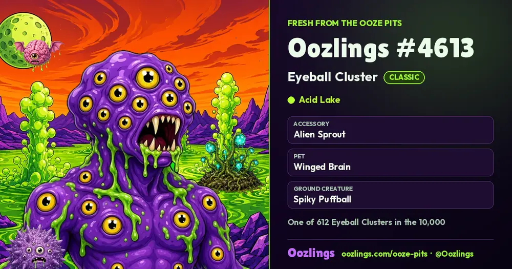 Oozlings #4613, a Classic Eyeball Cluster in Acid Lake