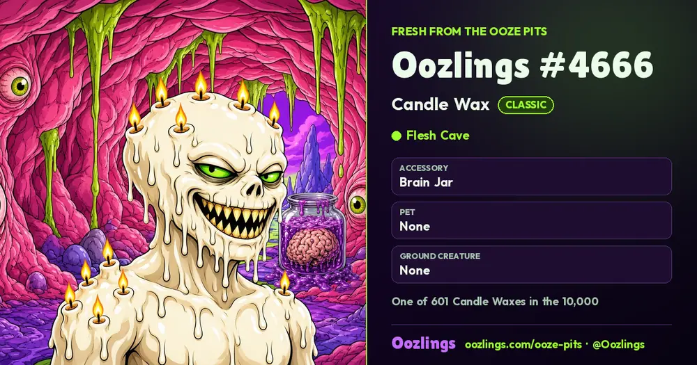 Oozlings #4666, a Classic Candle Wax in Flesh Cave