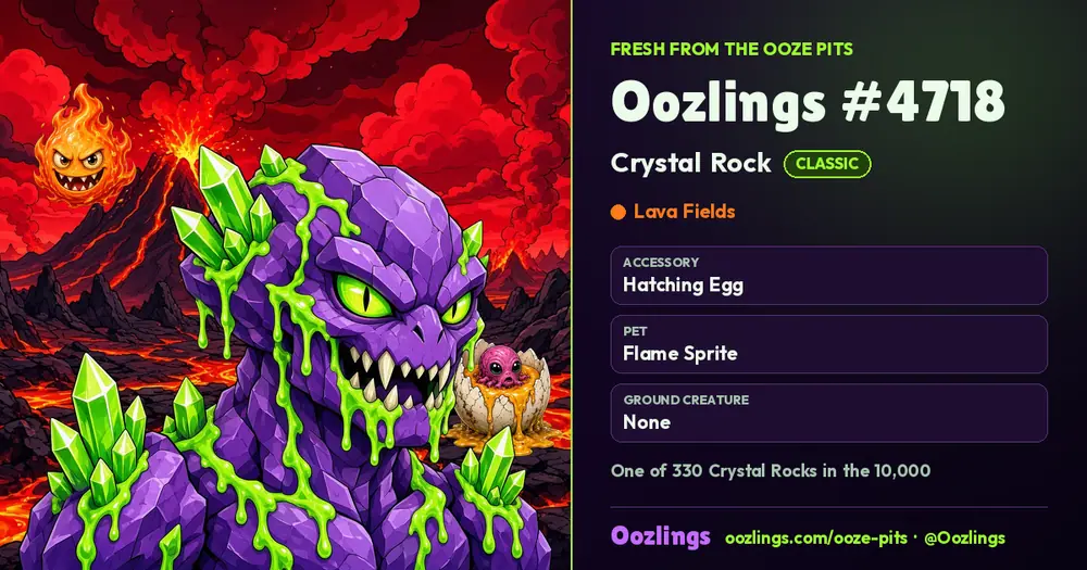Oozlings #4718, a Classic Crystal Rock in Lava Fields