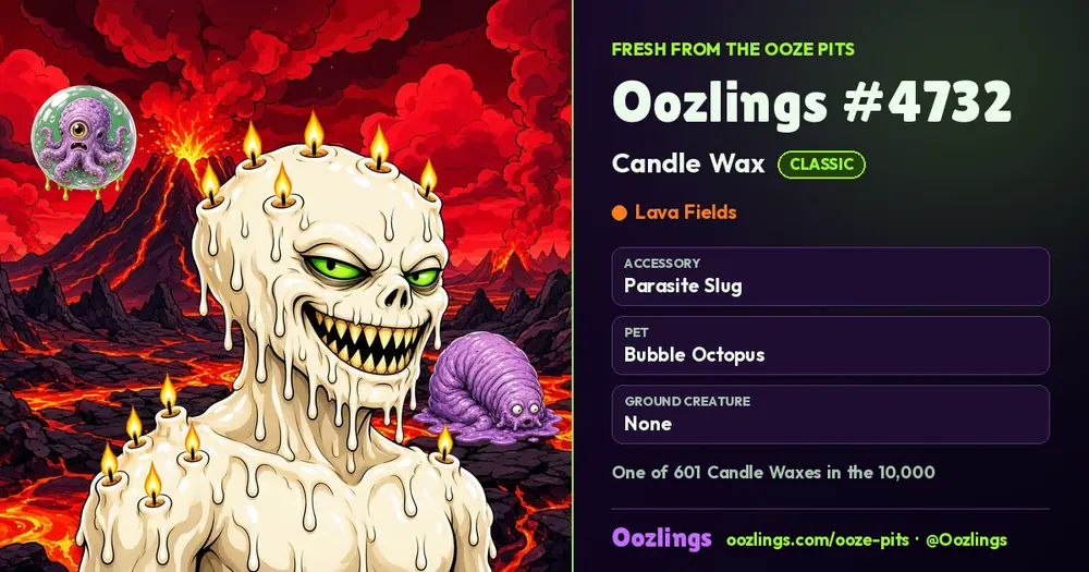 Oozlings #4732, a Classic Candle Wax in Lava Fields