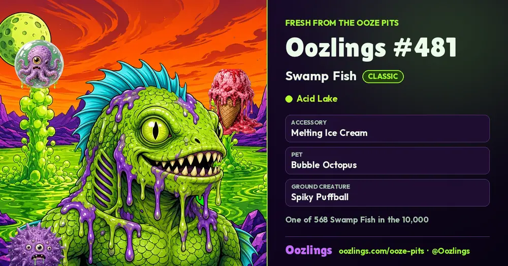 Oozlings #481, a Classic Swamp Fish in Acid Lake