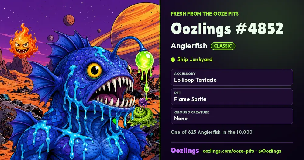 Oozlings #4852, a Classic Anglerfish in Ship Junkyard