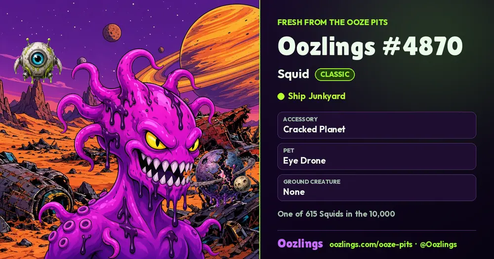 Oozlings #4870, a Classic Squid in Ship Junkyard