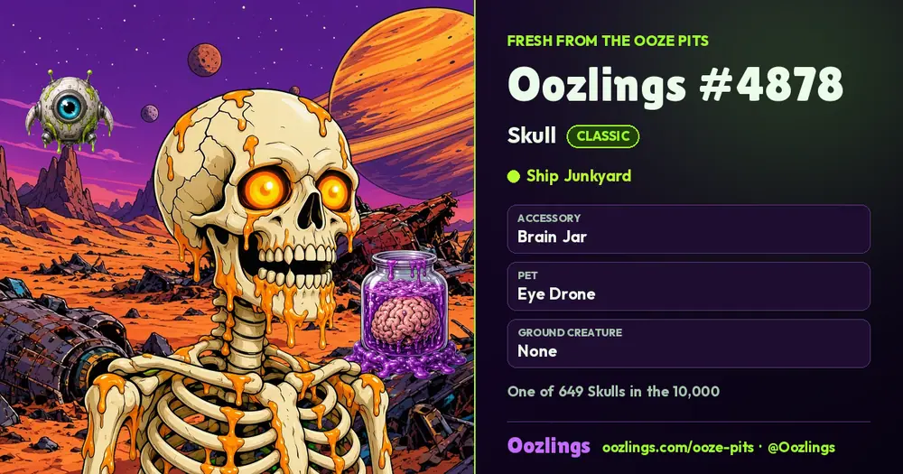 Oozlings #4878, a Classic Skull in Ship Junkyard
