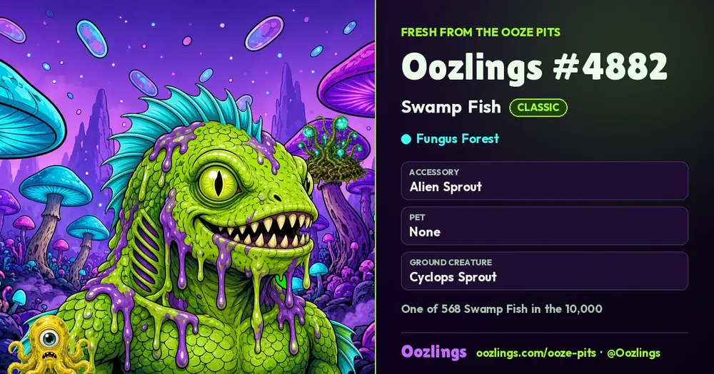 Oozlings #4882, a Classic Swamp Fish in Fungus Forest