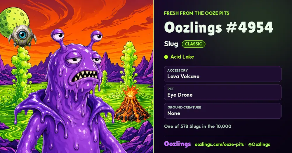 Oozlings #4954, a Classic Slug in Acid Lake