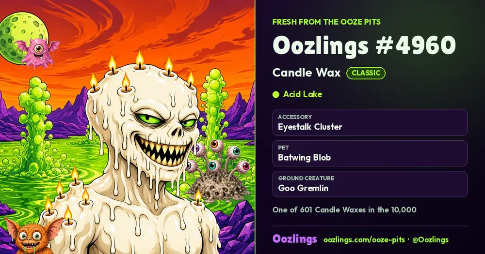 Oozlings #4960, a Classic Candle Wax in Acid Lake