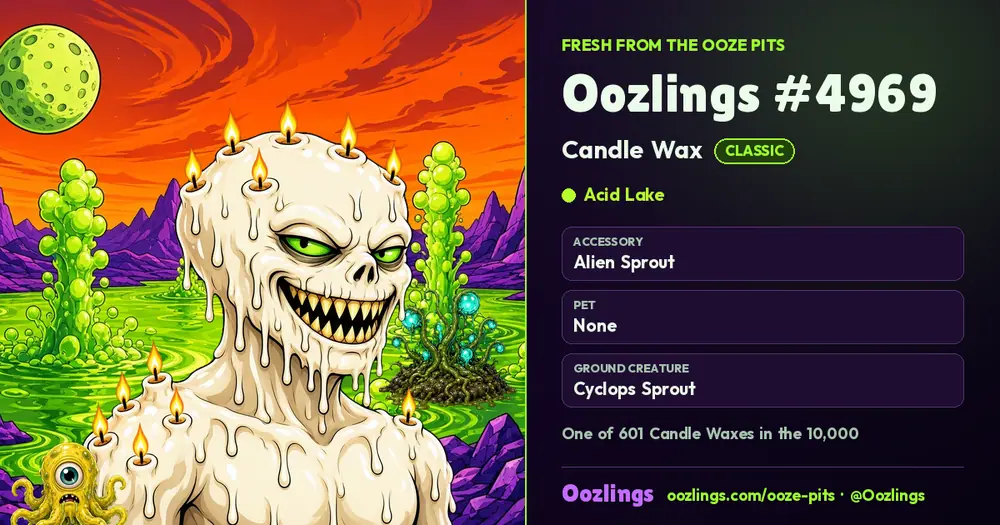 Oozlings #4969, a Classic Candle Wax in Acid Lake