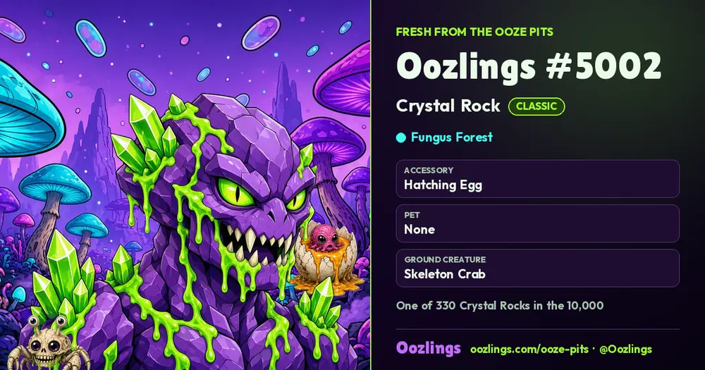 Oozlings #5002, a Classic Crystal Rock in Fungus Forest