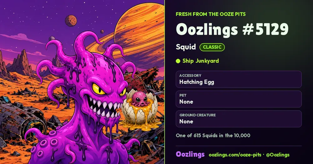 Oozlings #5129, a Classic Squid in Ship Junkyard