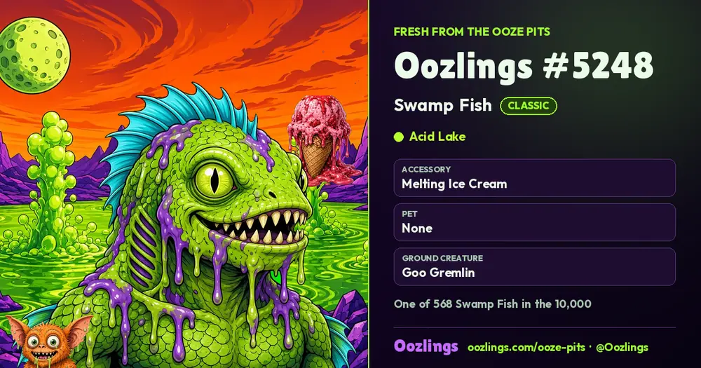 Oozlings #5248, a Classic Swamp Fish in Acid Lake