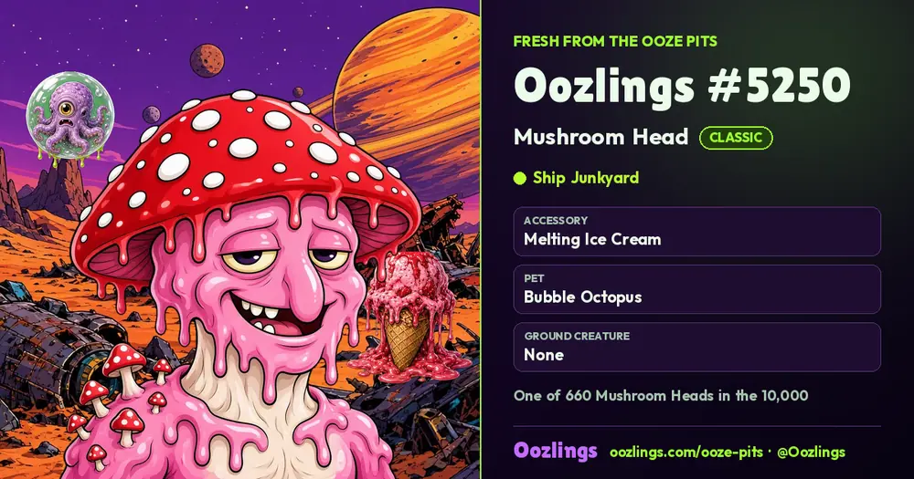 Oozlings #5250, a Classic Mushroom Head in Ship Junkyard