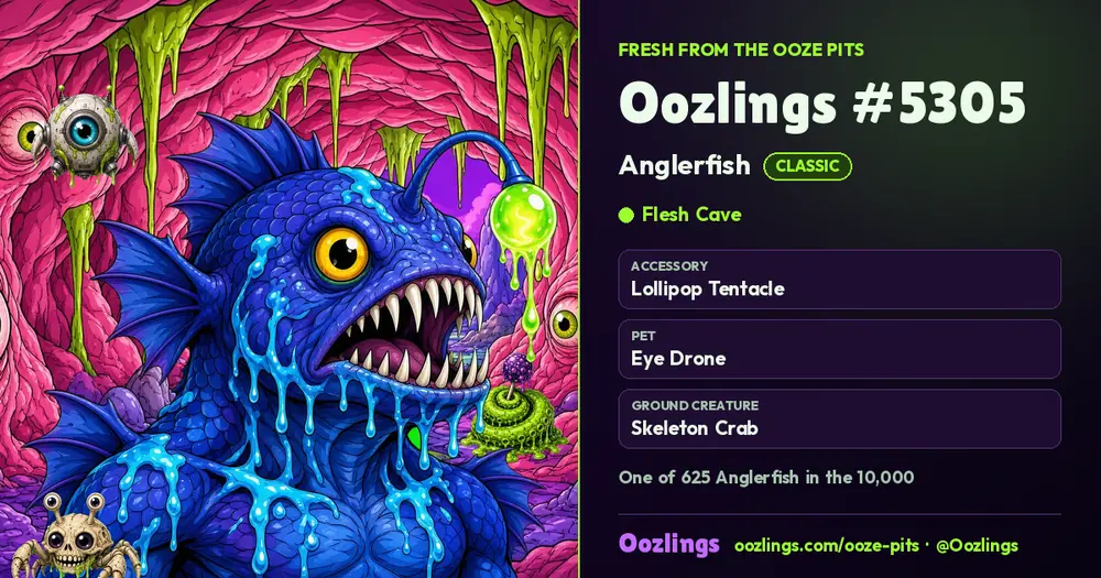 Oozlings #5305, a Classic Anglerfish in Flesh Cave