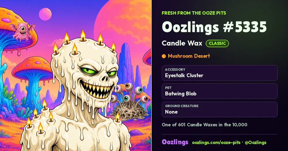 Oozlings #5335, a Classic Candle Wax in Mushroom Desert