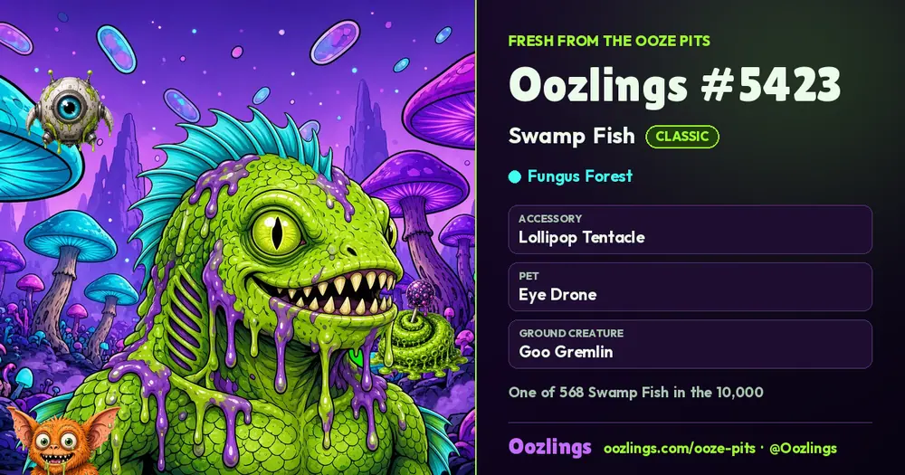 Oozlings #5423, a Classic Swamp Fish in Fungus Forest