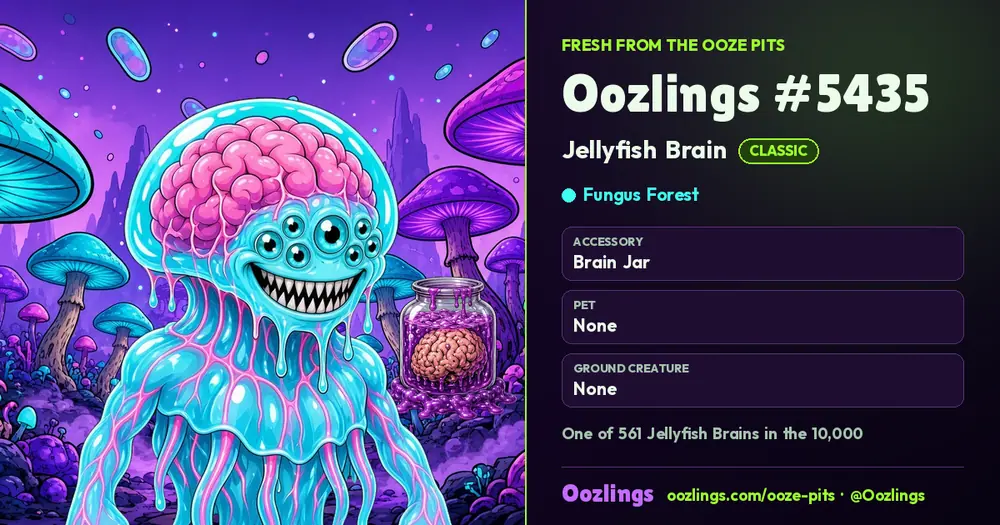 Oozlings #5435, a Classic Jellyfish Brain in Fungus Forest