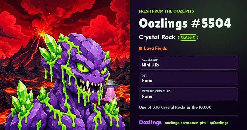 Oozlings #5504, a Classic Crystal Rock in Lava Fields