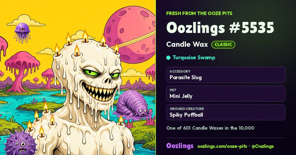 Oozlings #5535, a Classic Candle Wax in Turquoise Swamp