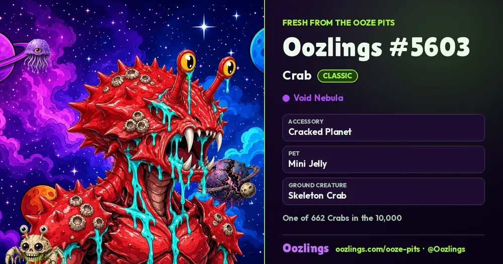 Oozlings #5603, a Classic Crab in Void Nebula