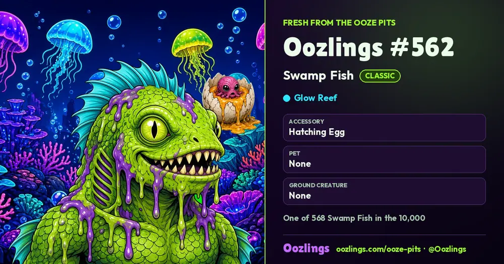 Oozlings #562, a Classic Swamp Fish in Glow Reef