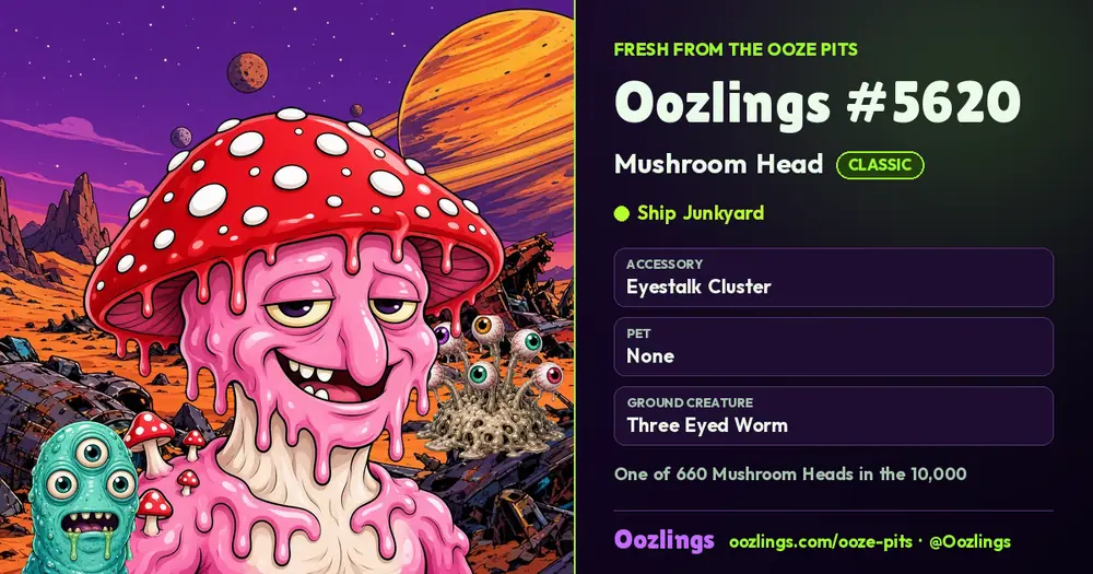 Oozlings #5620, a Classic Mushroom Head in Ship Junkyard