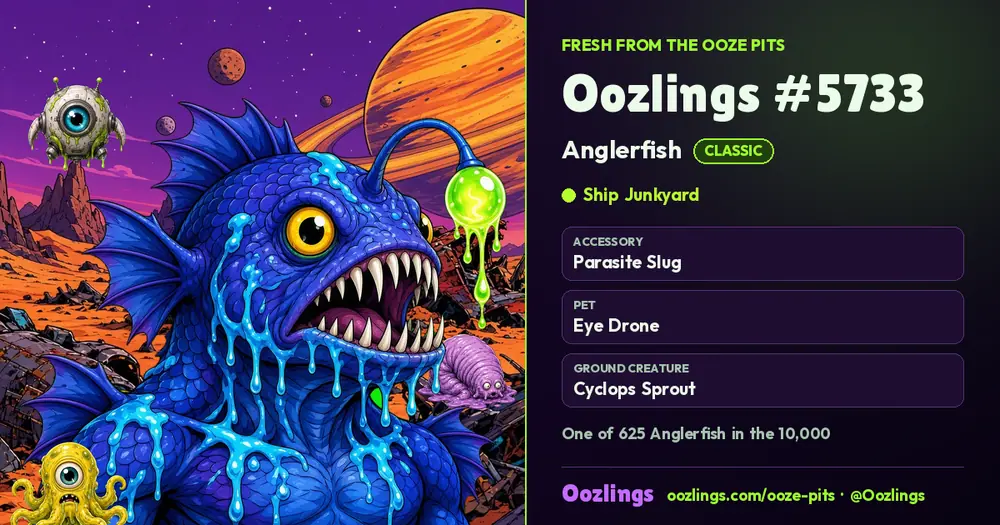 Oozlings #5733, a Classic Anglerfish in Ship Junkyard