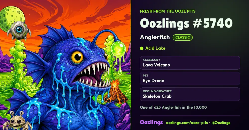 Oozlings #5740, a Classic Anglerfish in Acid Lake