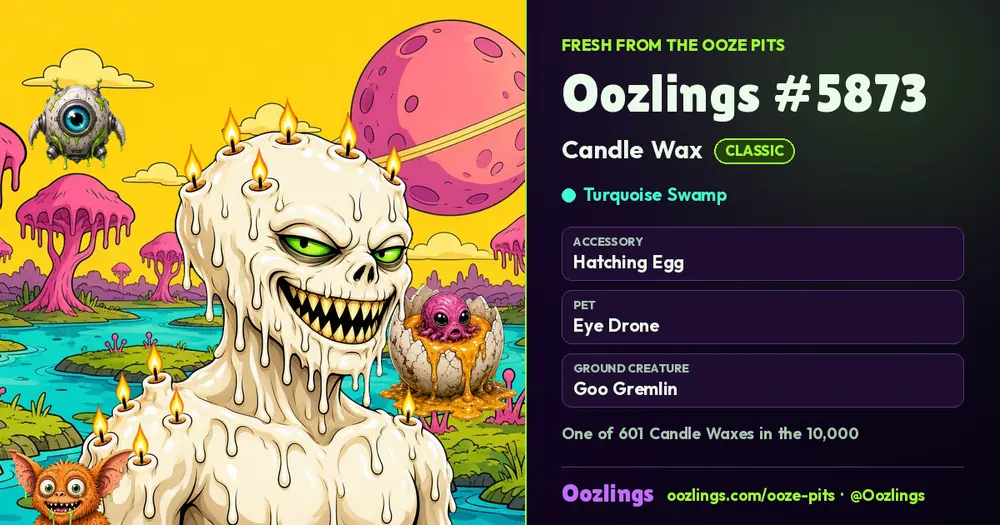 Oozlings #5873, a Classic Candle Wax in Turquoise Swamp