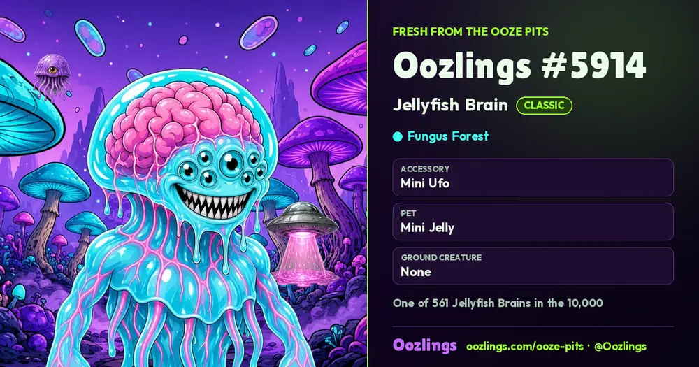 Oozlings #5914, a Classic Jellyfish Brain in Fungus Forest