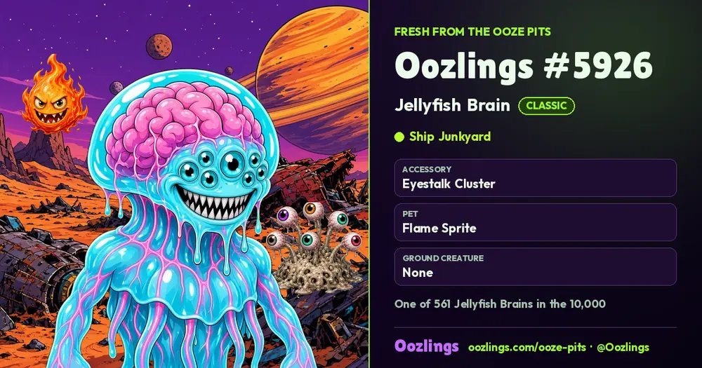 Oozlings #5926, a Classic Jellyfish Brain in Ship Junkyard