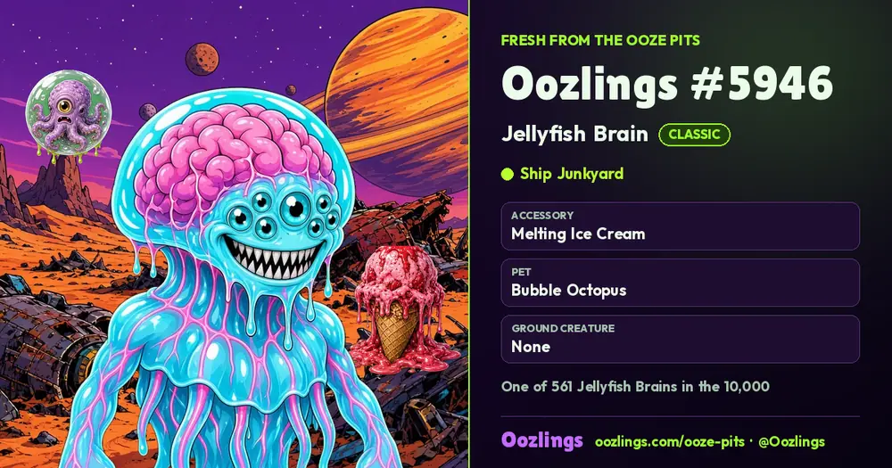 Oozlings #5946, a Classic Jellyfish Brain in Ship Junkyard