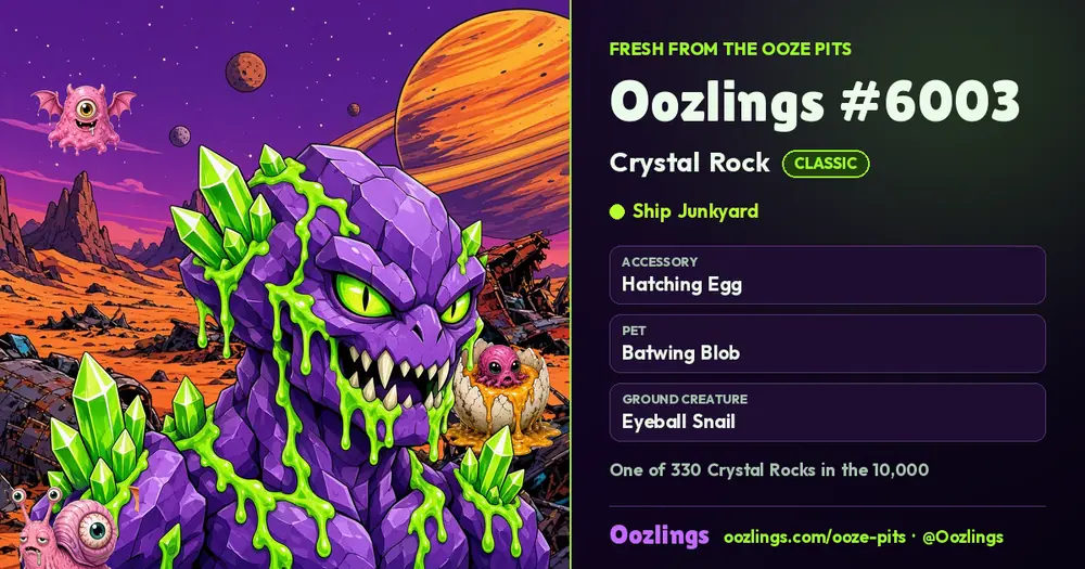Oozlings #6003, a Classic Crystal Rock in Ship Junkyard