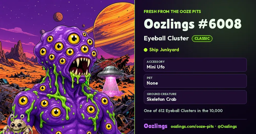 Oozlings #6008, a Classic Eyeball Cluster in Ship Junkyard
