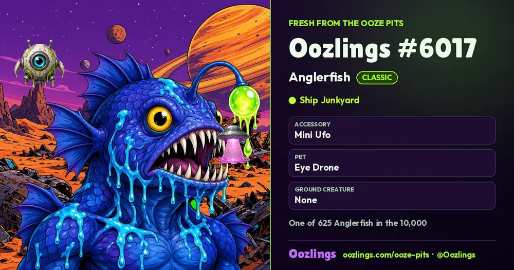 Oozlings #6017, a Classic Anglerfish in Ship Junkyard