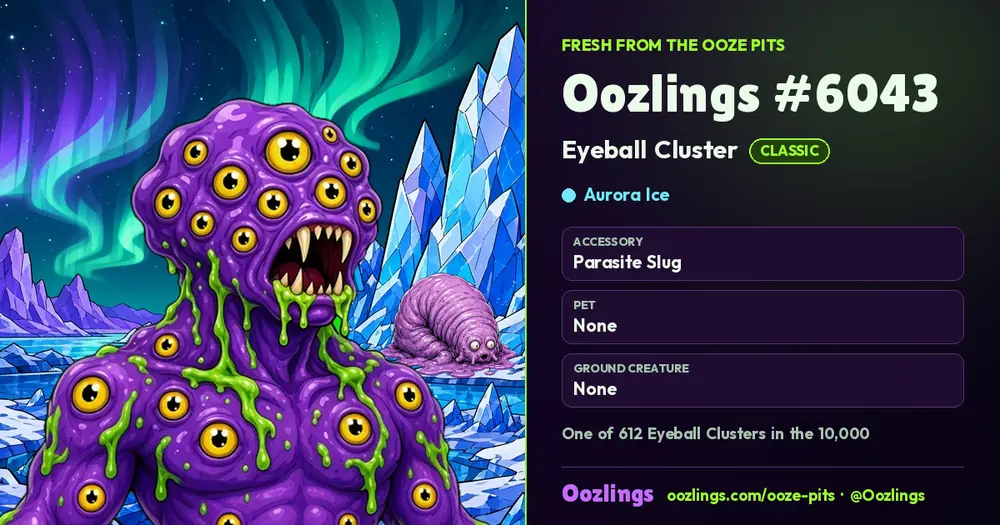 Oozlings #6043, a Classic Eyeball Cluster in Aurora Ice