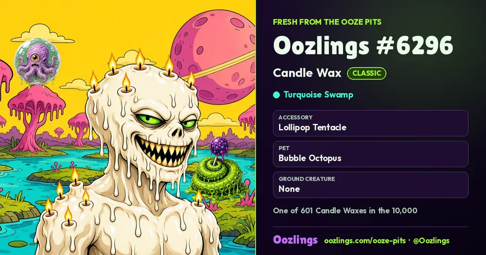 Oozlings #6296, a Classic Candle Wax in Turquoise Swamp