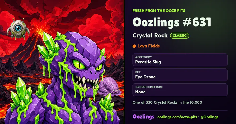 Oozlings #631, a Classic Crystal Rock in Lava Fields