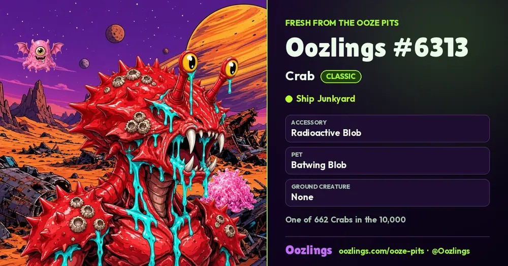 Oozlings #6313, a Classic Crab in Ship Junkyard